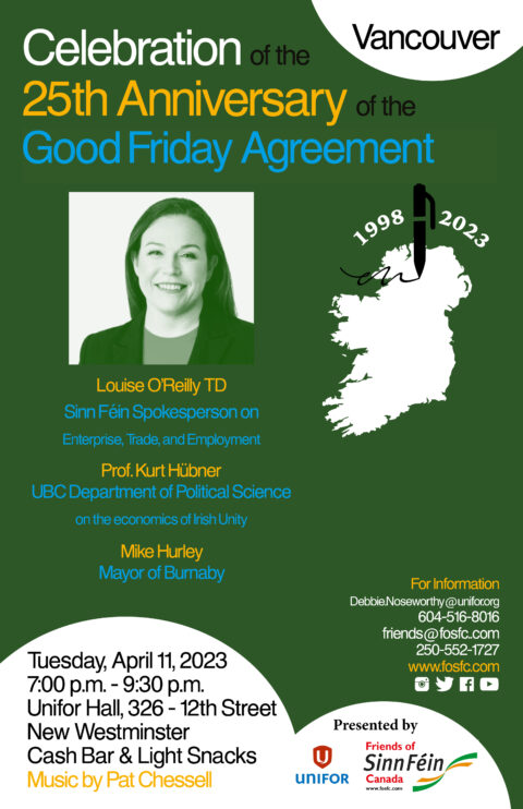 Celebration Of The 25th Anniversary Of The Good Friday Agreement Cupe Local 15 7570