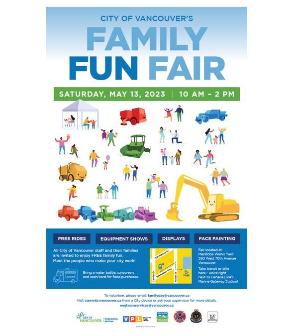 Family Fun Fair| Saturday, May 13, 2023, 10:00 a.m. to 2:00 p.m. at the Manitoba Works Yard